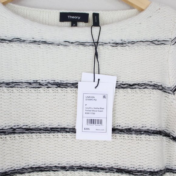 NWT Theory Wool Blend Uneven Stripe Sweater - Picture 4 of 12